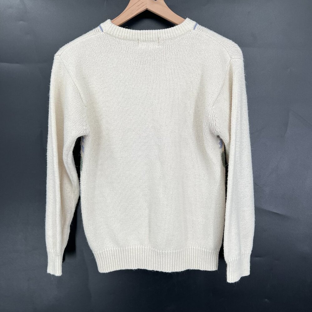 Vintage Alfred Dunner knit sweater grandma cottagecore floral embroidered M L - Picture 8 of 8